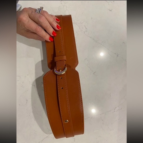 PU Wide Brown Belt Gold Tone Buckle - Picture 11 of 11